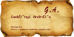 Gadányi András névjegykártya